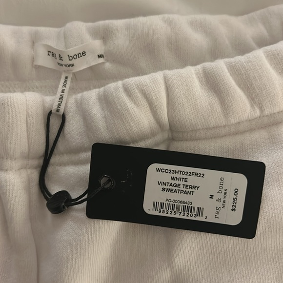 Rag & Bone Vintage Terry Sweatpants White Mediumm - Picture 4 of 8